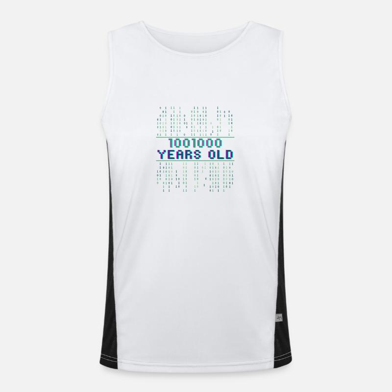 72e anniversaire 72 ans Code binaire Informatique Débardeur respirant contrasté Homme 