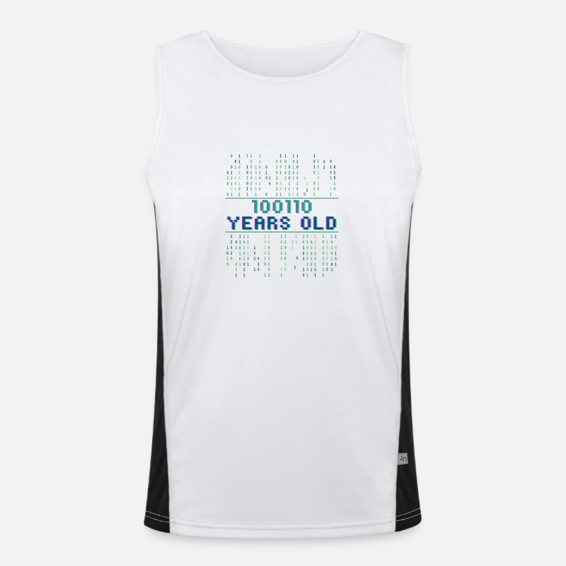 38. Geburtstag 38 Jahre alt Binärcode Coder Funktionelles Kontrast-Tank Top für Männer 