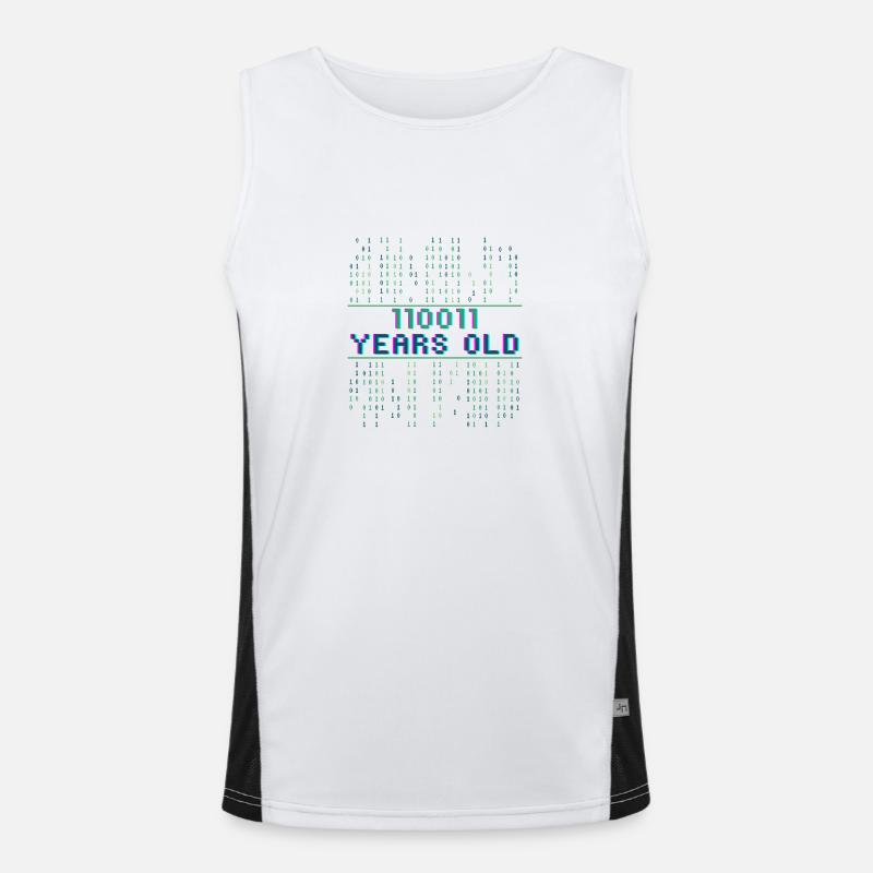 51e anniversaire 51 ans Code binaire Informatique Débardeur respirant contrasté Homme 