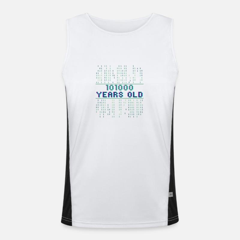 40. Geburtstag 40 Jahre alt Binärcode Informatik Funktionelles Kontrast-Tank Top für Männer 