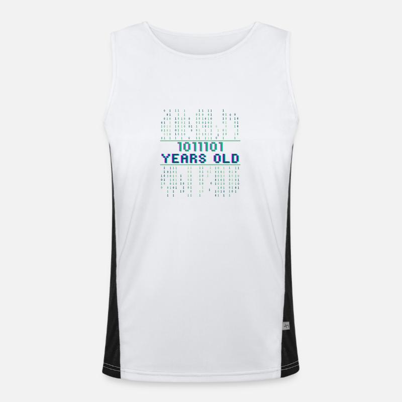 93e anniversaire 93 ans Code binaire Informatique Débardeur respirant contrasté Homme 