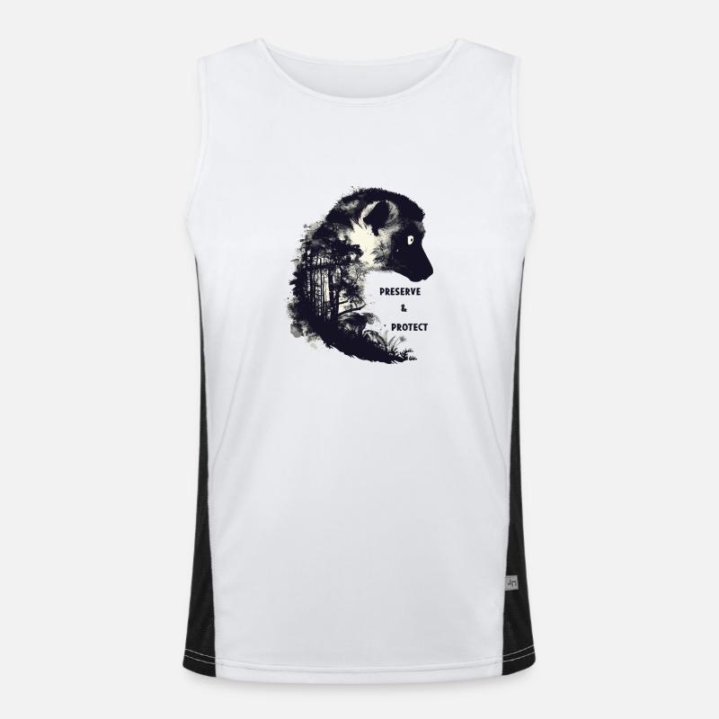 Preserve & Protect Lemur Madagascar Lemurs Men's Functional Contrast Tank Top 