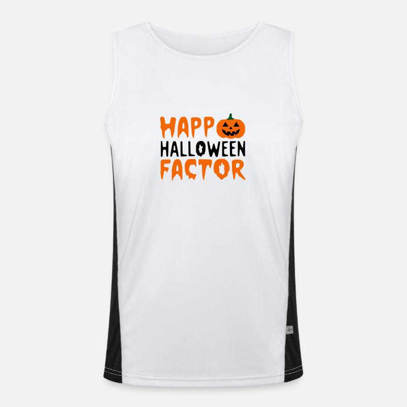 Happy Halloween Factor Pumpkin Men's Functional Contrast Tank Top 