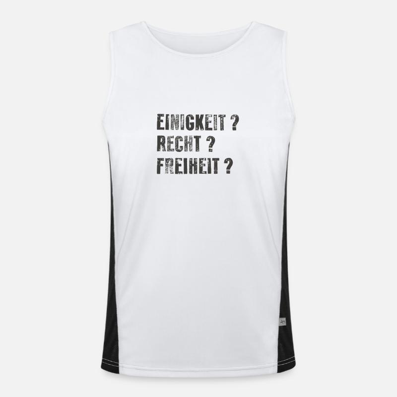 Einigkeit? Recht? Freiheit? Funktionelles Kontrast-Tank Top für Männer 