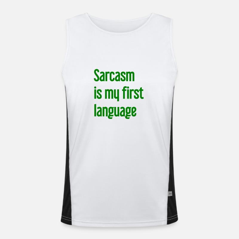 Sarcasm Pro - Men's Functional Contrast Tank Top  - white/black