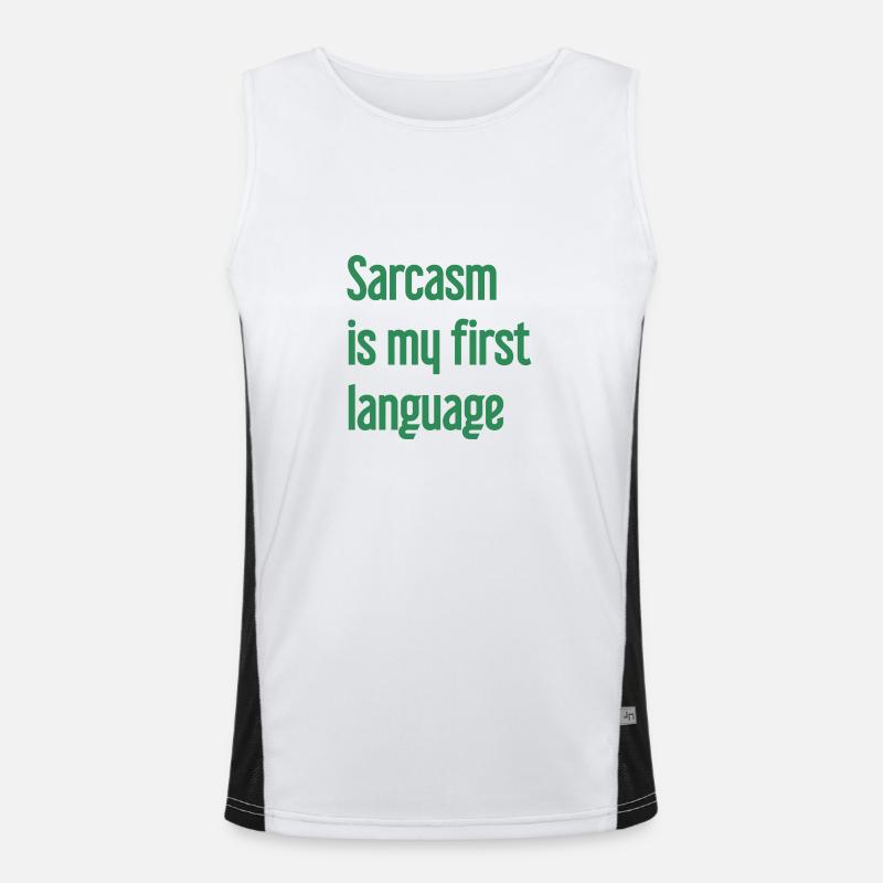 Sarcasm Pro - Men's Functional Contrast Tank Top  - white/black