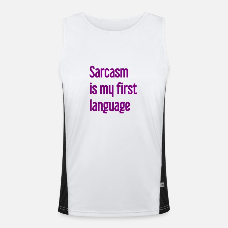 Sarcasm Pro - Men's Functional Contrast Tank Top  - white/black