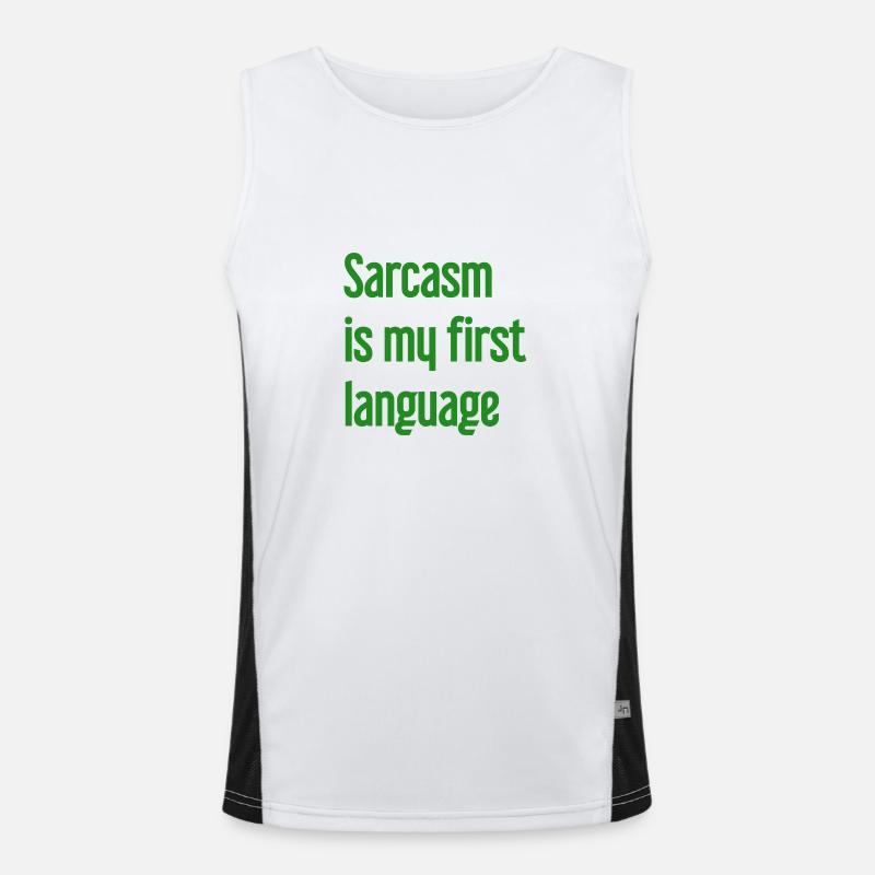 Sarcasm Pro - Men's Functional Contrast Tank Top  - white/black