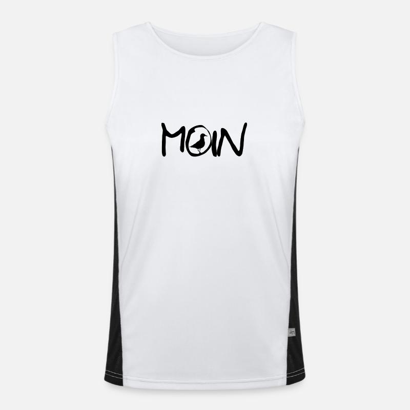 Moin mit Möwe Funktionelles Kontrast-Tank Top für Männer 