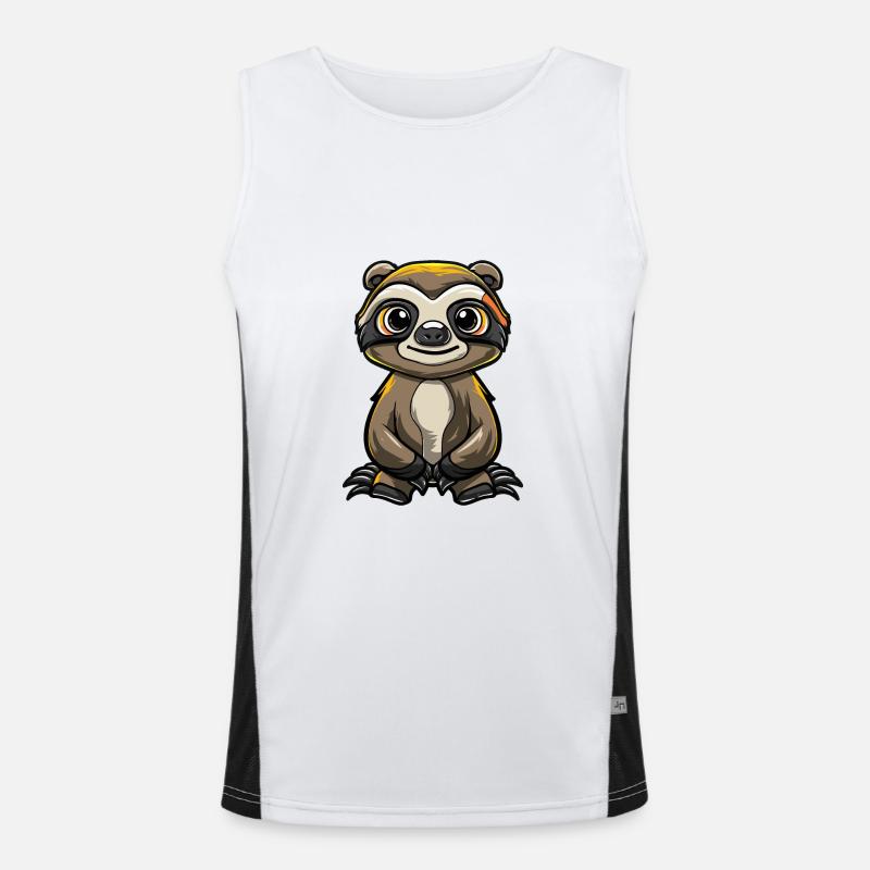 Faultier Comic Funktionelles Kontrast-Tank Top für Männer 