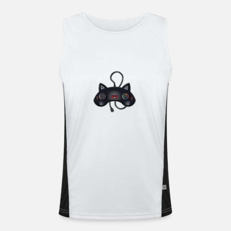 Cat Joystick Men's Functional Contrast Tank Top 