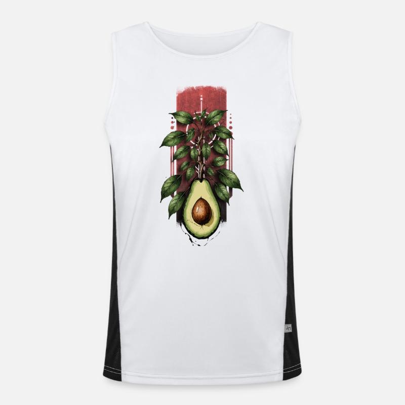 Avocadosprossen: Baum, der aus einer Avocado hervorgeht Funktionelles Kontrast-Tank Top für Männer 