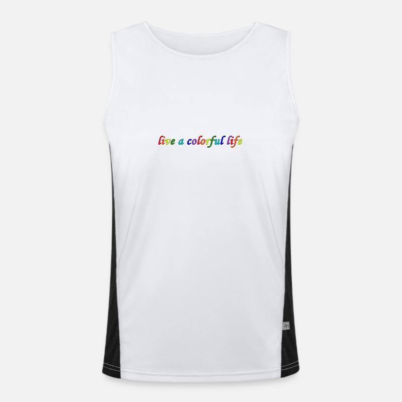 Lebe ein buntes Leben Funktionelles Kontrast-Tank Top für Männer 