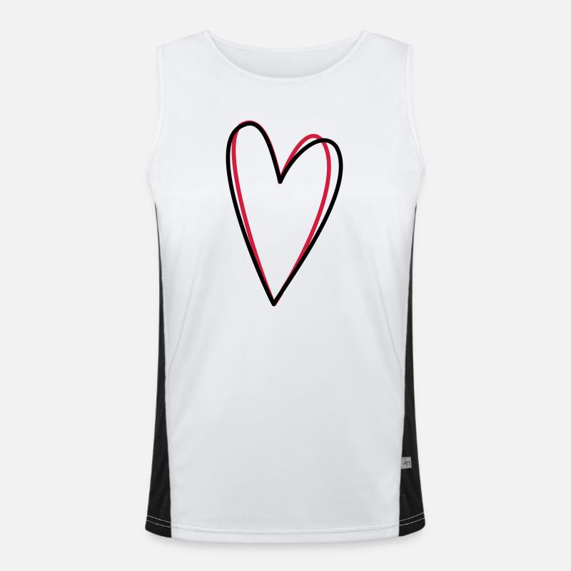 Herz Liebe Freundschaft Symbol Geschenkidee Funktionelles Kontrast-Tank Top für Männer 