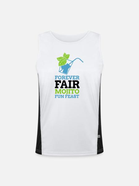 Forever Mojito Feast - Men's Functional Contrast Tank Top  - white/black