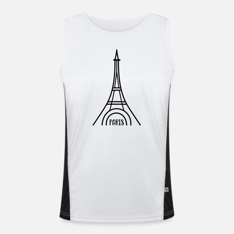Paris with Eiffel Tower Men's Functional Contrast Tank Top 