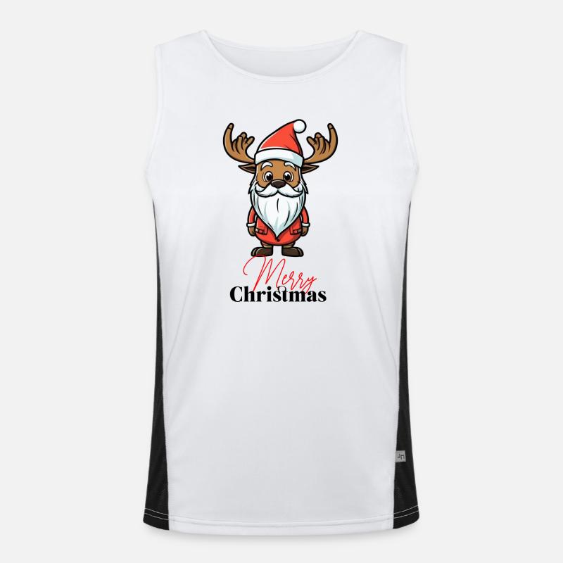 Rentier Weihnachtsmann Funktionelles Kontrast-Tank Top für Männer 