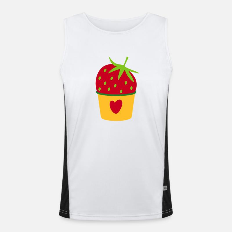 Icecream Eis Erdbeere Erdbeereis Cupcake süß Funktionelles Kontrast-Tank Top für Männer 