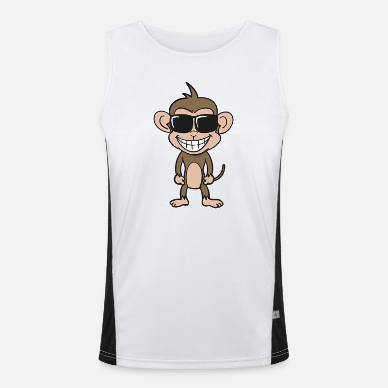 Cool monkey with sunglasses Men's Functional Contrast Tank Top 