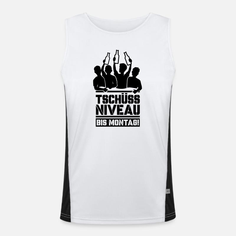 Bye bye level until Monday - Men's Functional Contrast Tank Top  - white/black