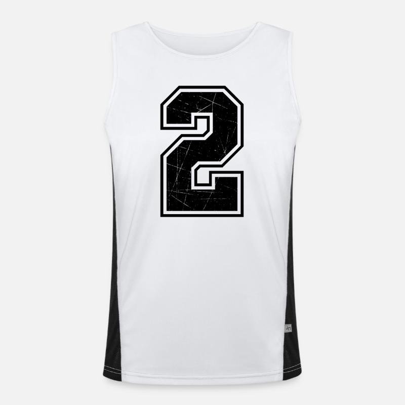 Number Two Outline Scratch Texture Men's Functional Contrast Tank Top 