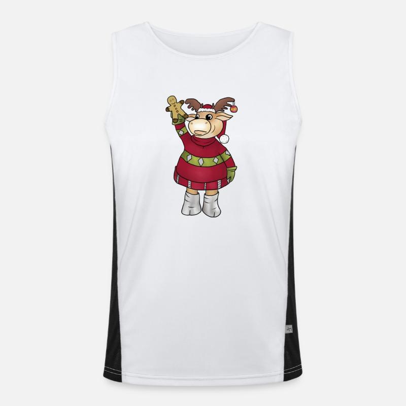 Elch_mit_Lebkuchen Men's Functional Contrast Tank Top 