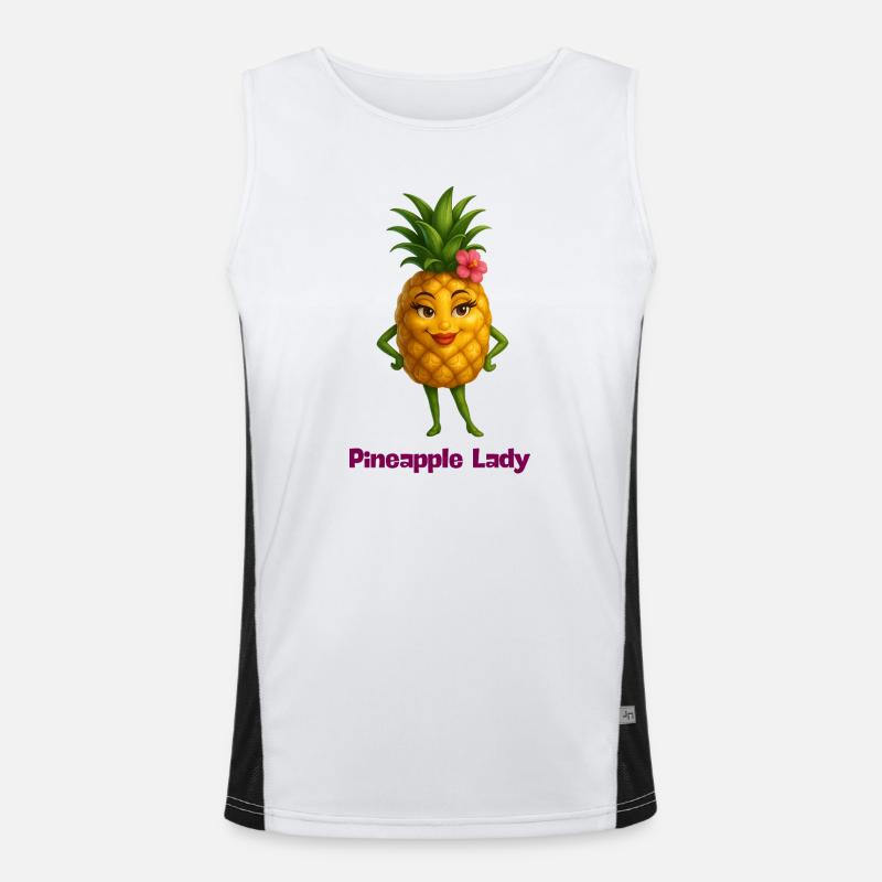 Pineapple Lady Cartoon Men's Functional Contrast Tank Top 