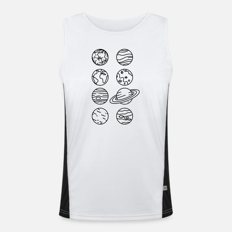 Solar System Planets – Solar System Space - Men's Functional Contrast Tank Top - white/black