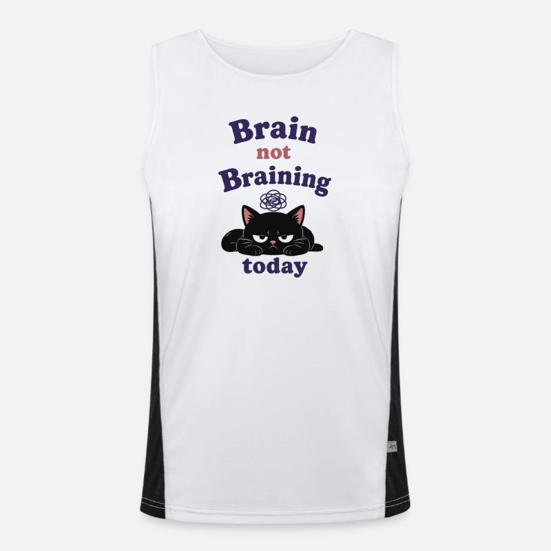 Brain not Braining Today - Men's Functional Contrast Tank Top  - white/black