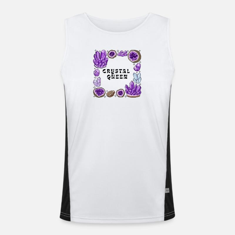 Amnetyst Crystal Geode Circle - Men's Functional Contrast Tank Top  - white/black