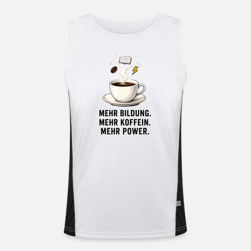 Bildung Kaffee Power Funktionelles Kontrast-Tank Top für Männer 