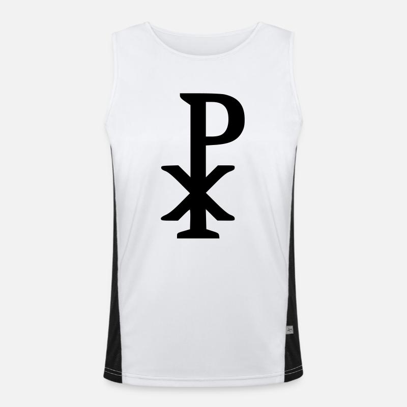 Christusmonogramm - Jesus Funktionelles Kontrast-Tank Top für Männer 