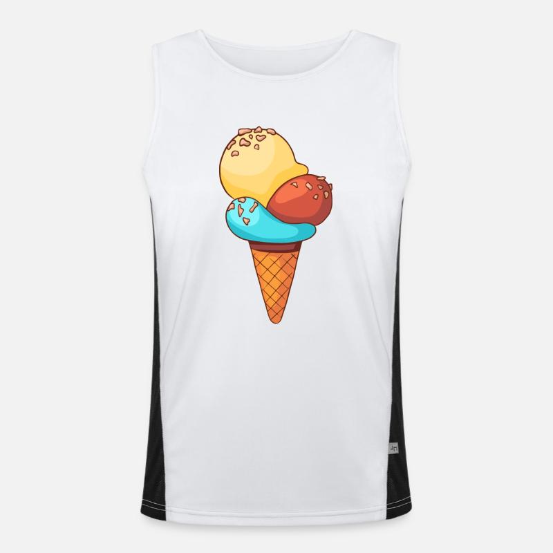 Eis Speiseeis Eiskrem Eiscreme Kugeleis Eisbecher Funktionelles Kontrast-Tank Top für Männer 