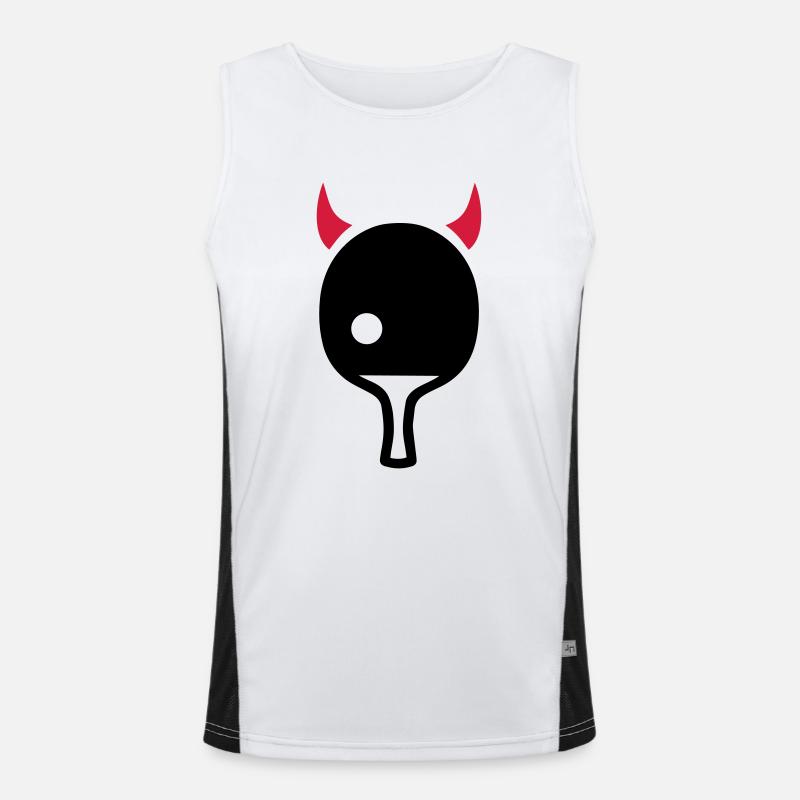 Ping Pong Devil - Men's Functional Contrast Tank Top  - white/black