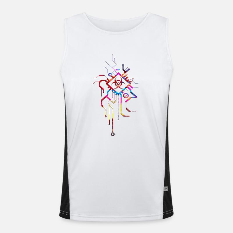 Hacking hackers hacker computer malware esport trojan Men's Functional Contrast Tank Top 