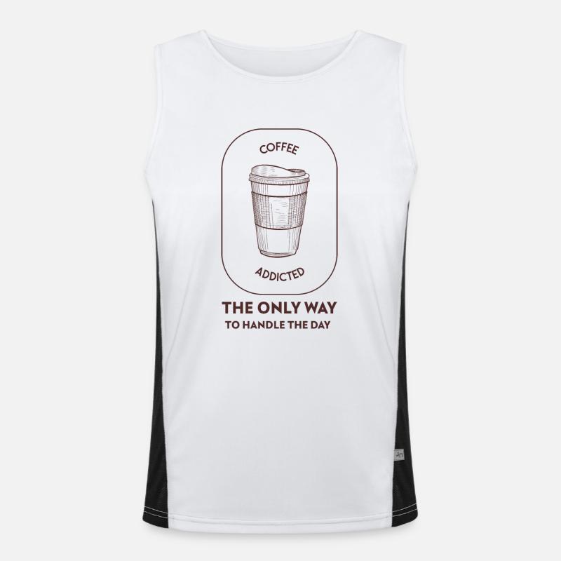 Coffee addicted - The only way to handle the day Funktionelles Kontrast-Tank Top für Männer 