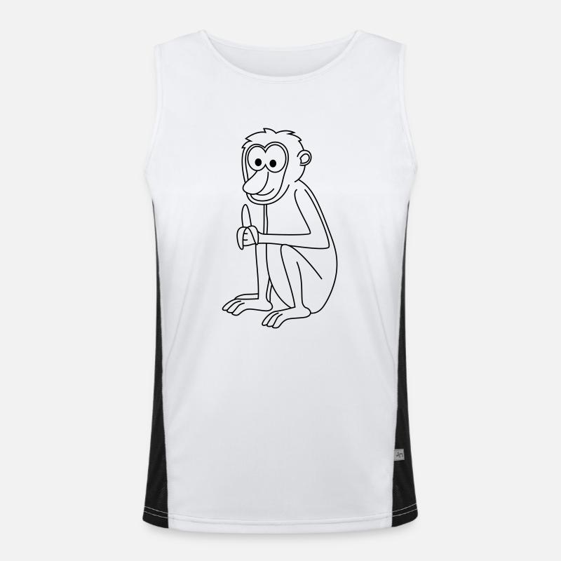 Monkey comic animal Men's Functional Contrast Tank Top 