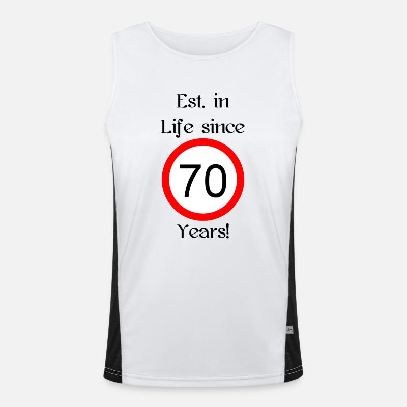 est i l 70 script black engl Men's Functional Contrast Tank Top 