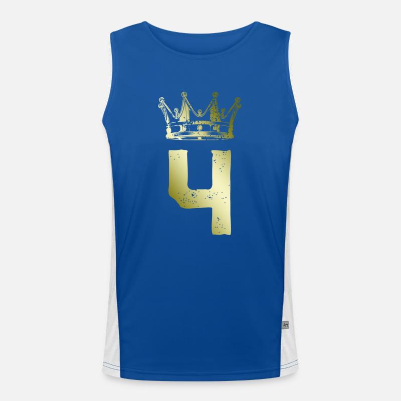 4 Zahl Krone Funktionelles Kontrast-Tank Top für Männer 