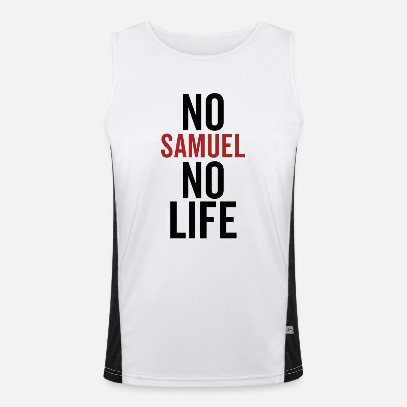 No Samuel No Life - Men's Functional Contrast Tank Top  - white/black