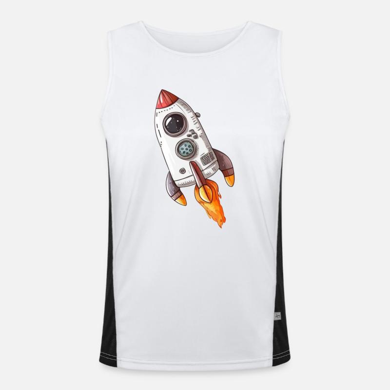 Rocket Space Space - Men's Functional Contrast Tank Top  - white/black