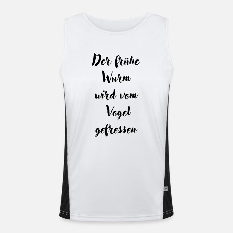 Der frühe Wurm wird vom Vogel gefressen Funktionelles Kontrast-Tank Top für Männer 