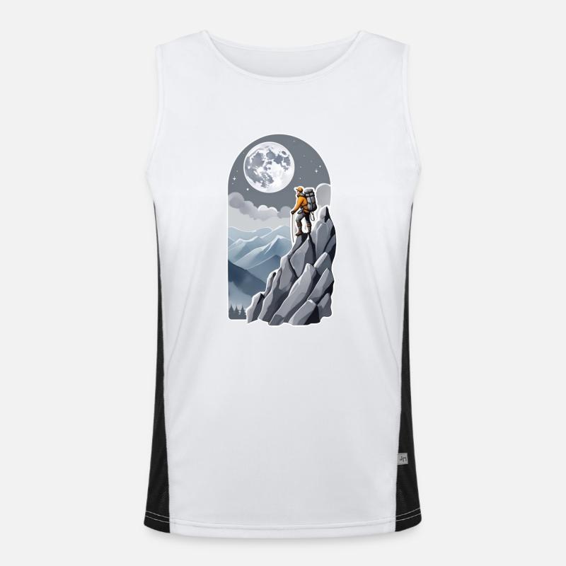 Climbing - Moon - Space - Men's Functional Contrast Tank Top  - white/black