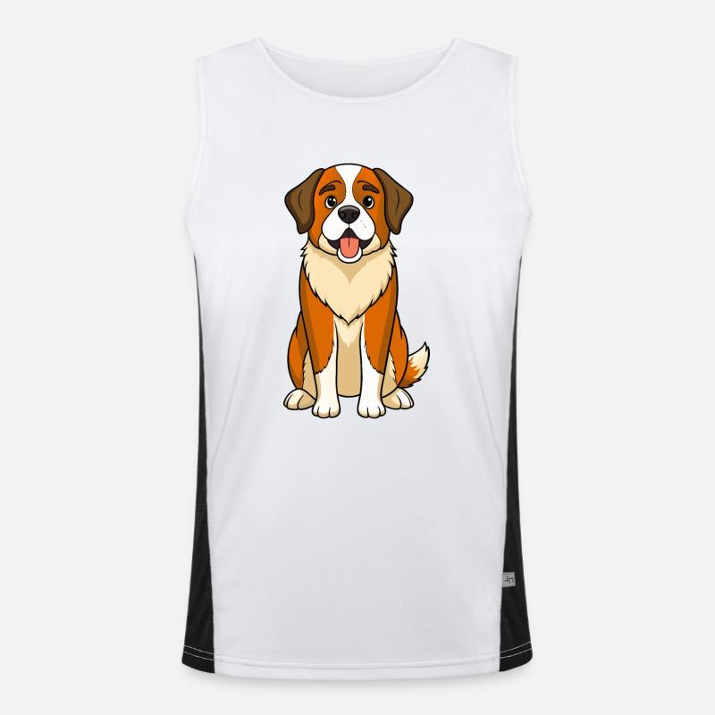 Gentle Expression Saint Bernard Men's Functional Contrast Tank Top 