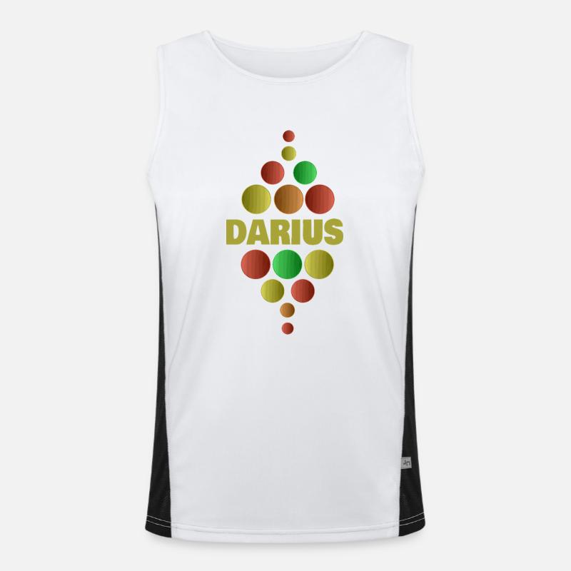 Gift for Darius - Men's Functional Contrast Tank Top  - white/black
