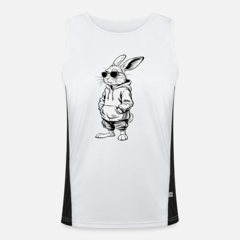 Cool Easter Bunny Bunny Happy Easter Gift Men's Functional Contrast Tank Top 