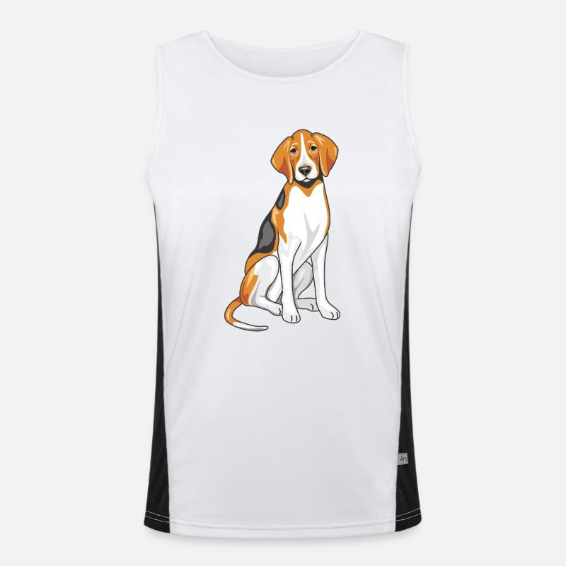 Sitting foxhound - Men's Functional Contrast Tank Top  - white/black