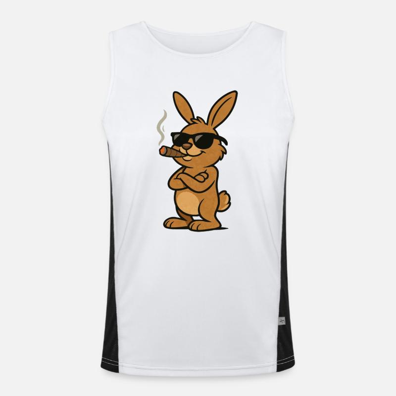 bunny cigar comic Men's Functional Contrast Tank Top 