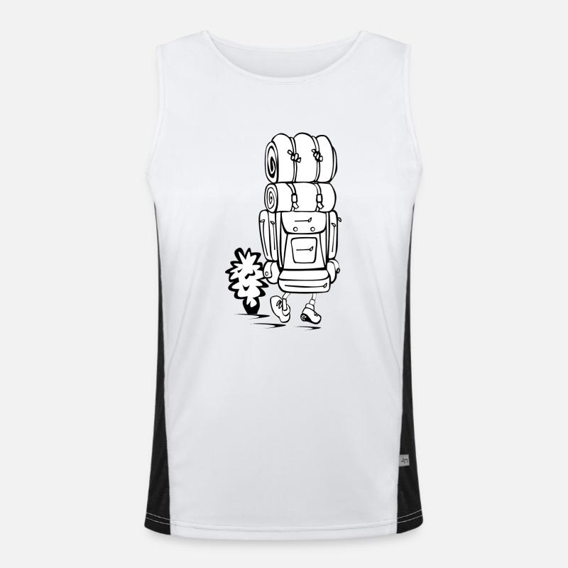 backpack suitcase backpack bag briefcase21 - Men's Functional Contrast Tank Top  - white/black