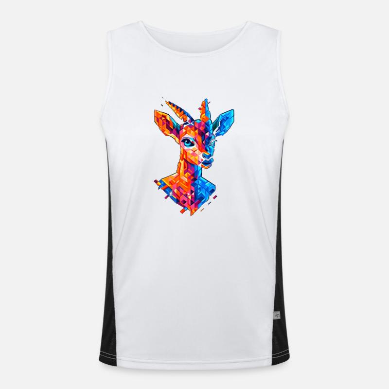 Plolygon Ziege Funktionelles Kontrast-Tank Top für Männer 